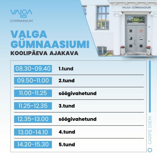 &Otilde;ppeaastal 2026/2027 algab koolip&auml;ev kell 08.30