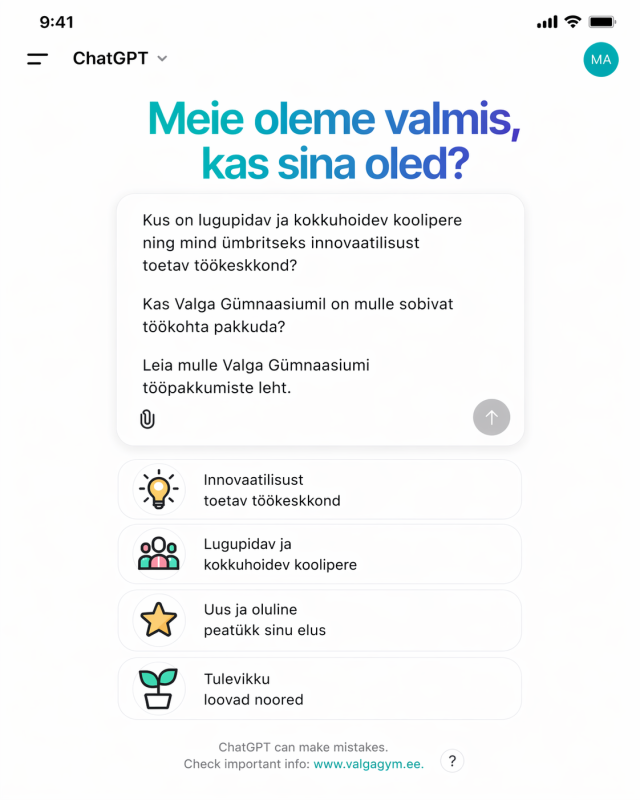 Valga G&uuml;mnaasium ootab kooliperega liituma!